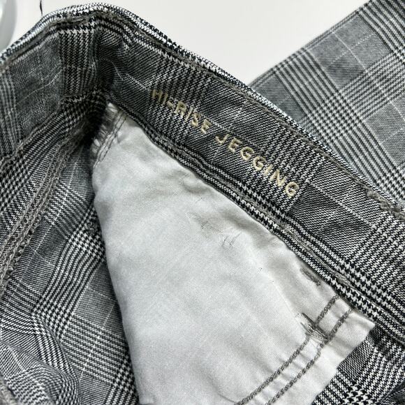 American Eagle Hi-Rise Plaid Jegging Pants Grey Size 10 Tall - Picture 7 of 11
